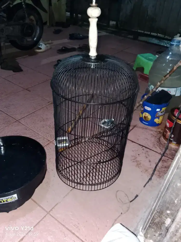 Jual kandang burung bulat besi
