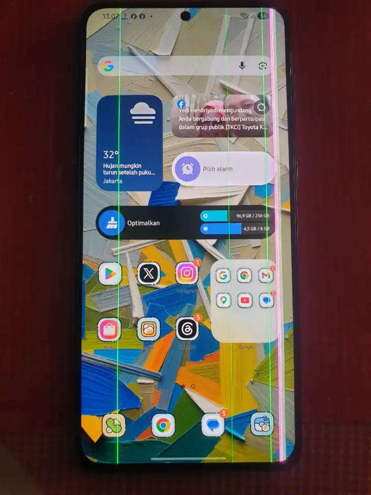 Samsung S 21 plus 8/256 GB layar garis seperti di gambar