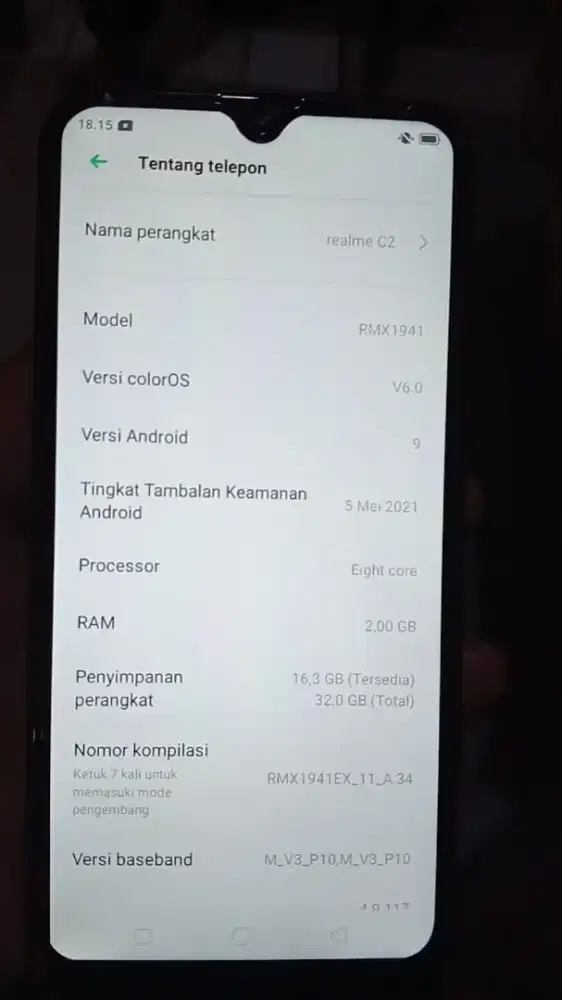 Realme C2 2/32 normal nominus & hp only