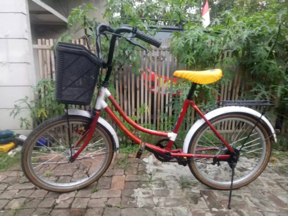 Sepeda mini anak cewe ukuran 20 inch.