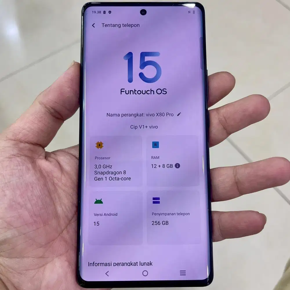 Vivo x80 pro ram 12 / 256 resmi fullset original