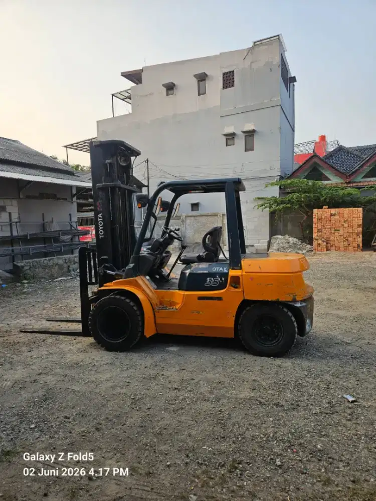 Forklift Toyota 3,5 Ton,Manual,Threelift 6 Meter,7FD35,Tahun 2016