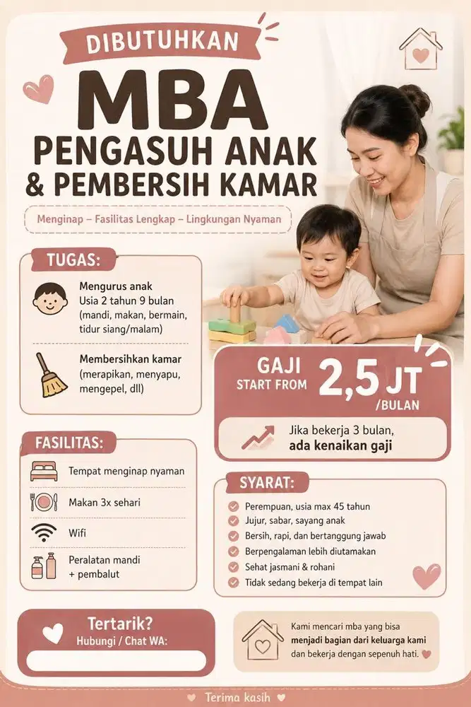 Dicari ART momong anak