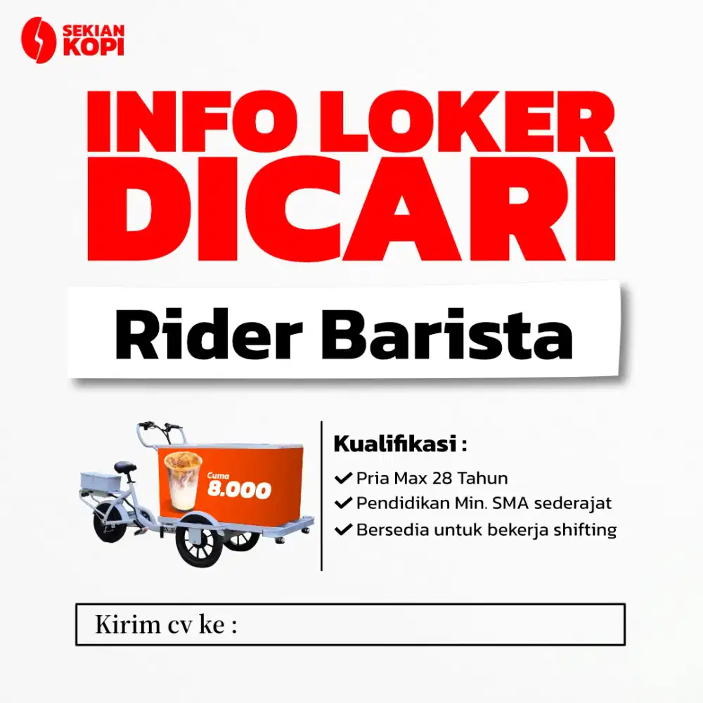 Di butuh kan rider kopi keliling