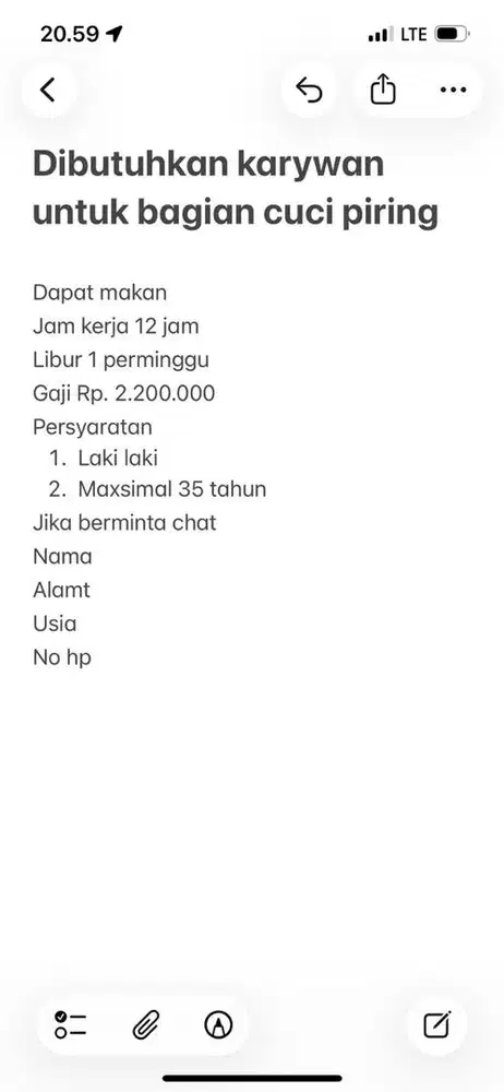 Lowongan Bagian Cuci Piring