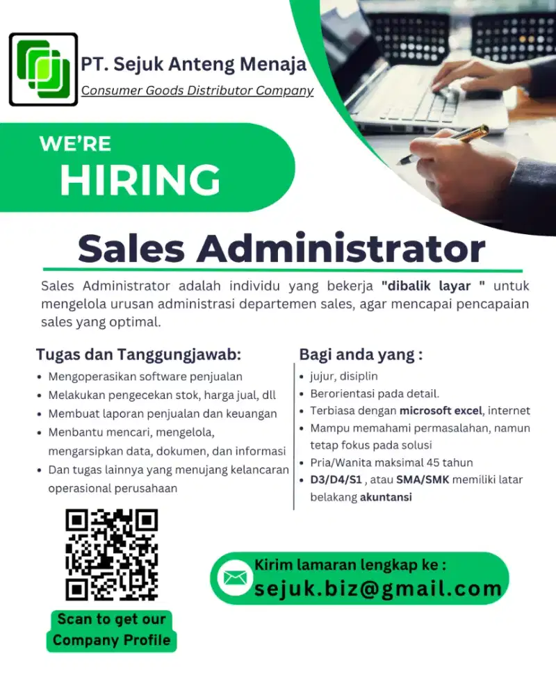 Lowongan kerja Admin