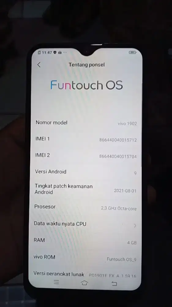 Vivo 1902 4/128 normal nominus & hp only