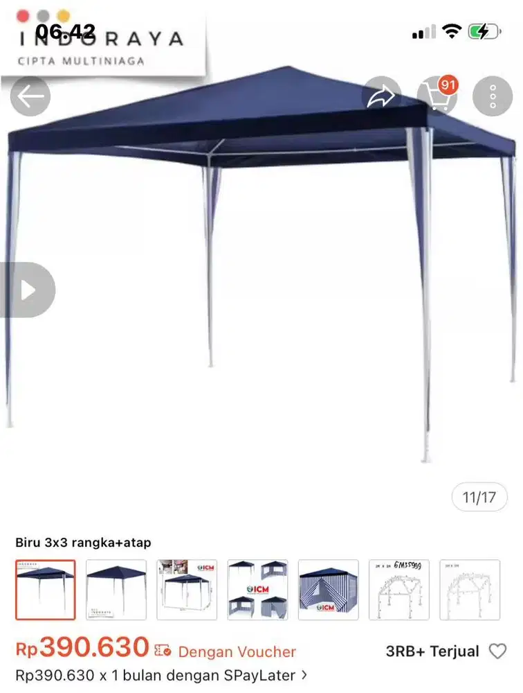 tenda jualan uk 3x3