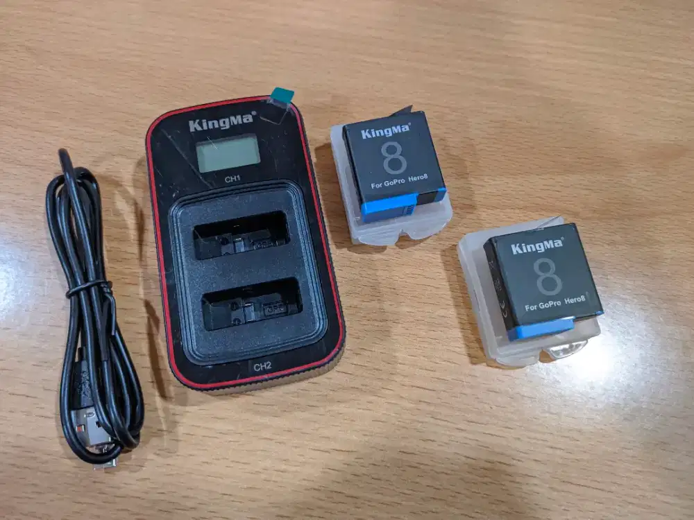 Charger & baterai KingMa GoPro hero 5 6 7 8 second
