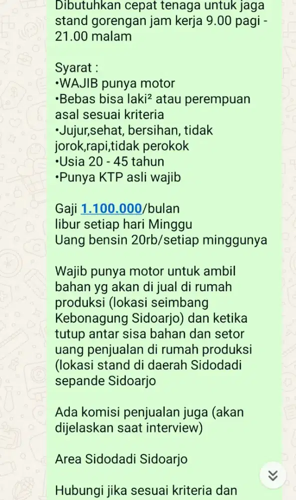 Dibutuhkan cepat tenaga jaga stand gorengan risoles