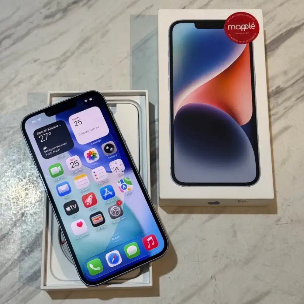 Iphone 14 128 Resmi Mulus Fullset Ori Garansi Aktif