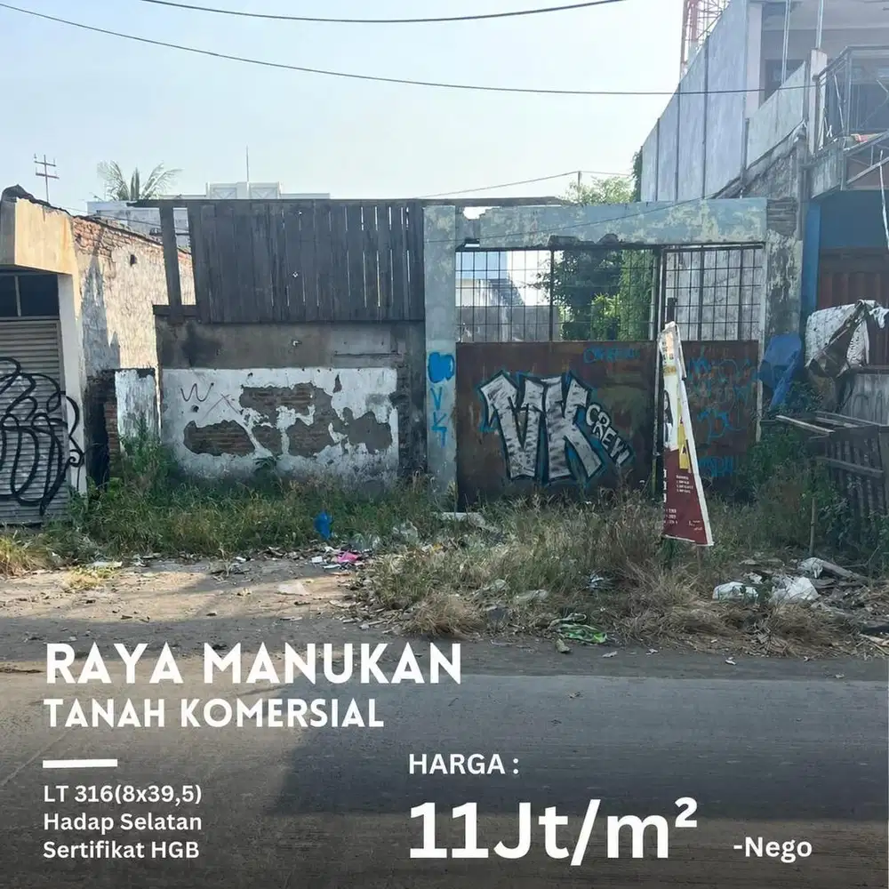 11 JT/M2! DIJUAL TANAH KOMERSIAL RAYA MANUKAN 0 JALAN RAYA STRATEGIS