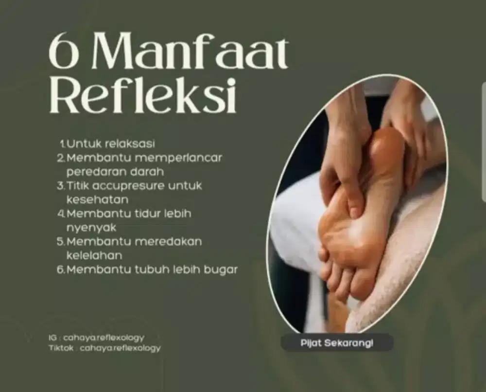 TERAPI REFELEXI KHUSUS WANITA SERTA ANAK ANAK