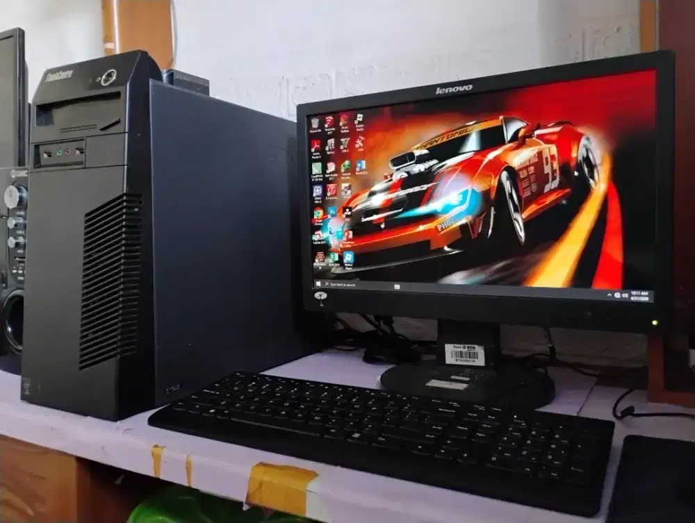 Pc gaming lenovo / intel gen4 + ram 8gb + monitor 19inch siap pakai