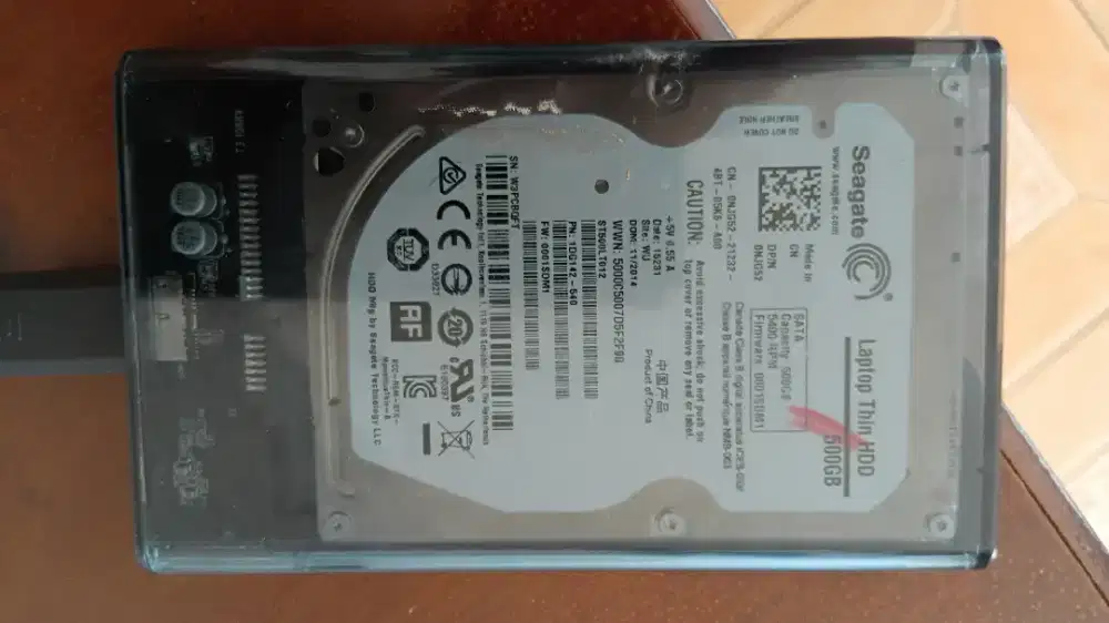 HDD EXT SEAGATE 500GB CASE TRANSPARAN