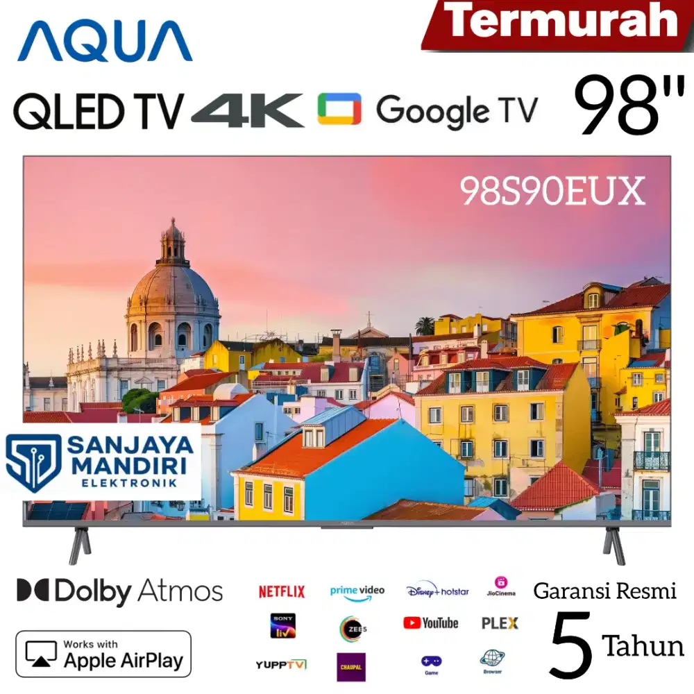 AQUA Japan QLED 4K 98 Inch Google TV 98S90EUX4K HDR MEMC 144Hz Atmos