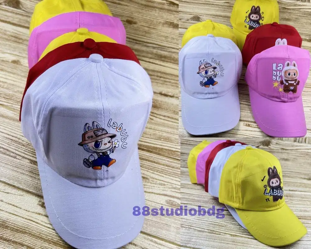 Topi anak motif labubu berbagai warna pilihan , topi anak usia 2-5thn