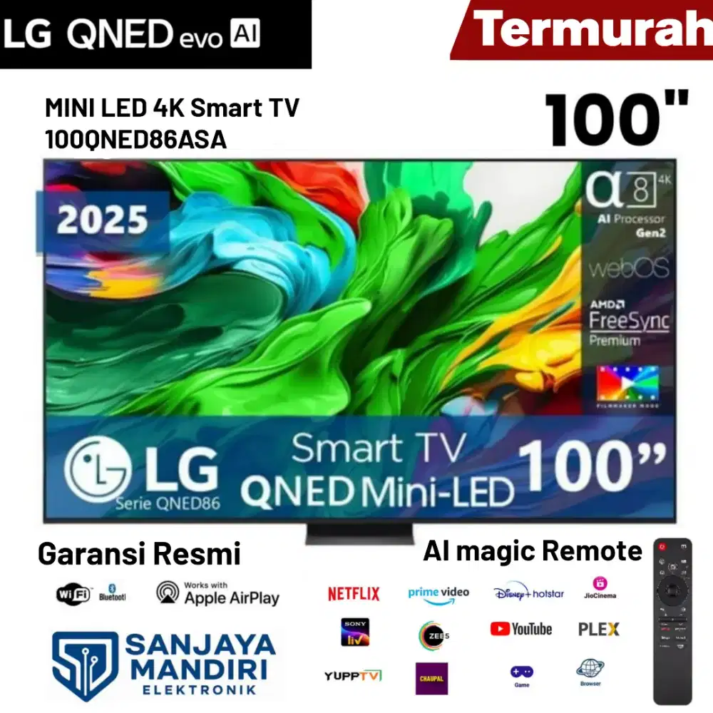 LG QNED EVO AI MiniLED 4K UHD Smart TV 100 Inch 100QNED86ASA