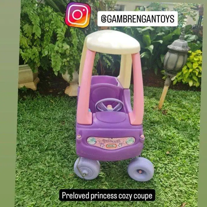 Pink little tikes coupe preloved seken bekas mainan mobil anak gowes