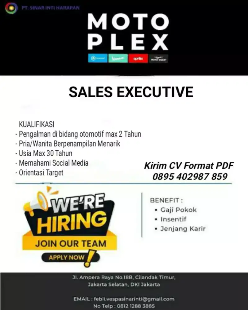 Di Butuhkan Segera Sales Executivve