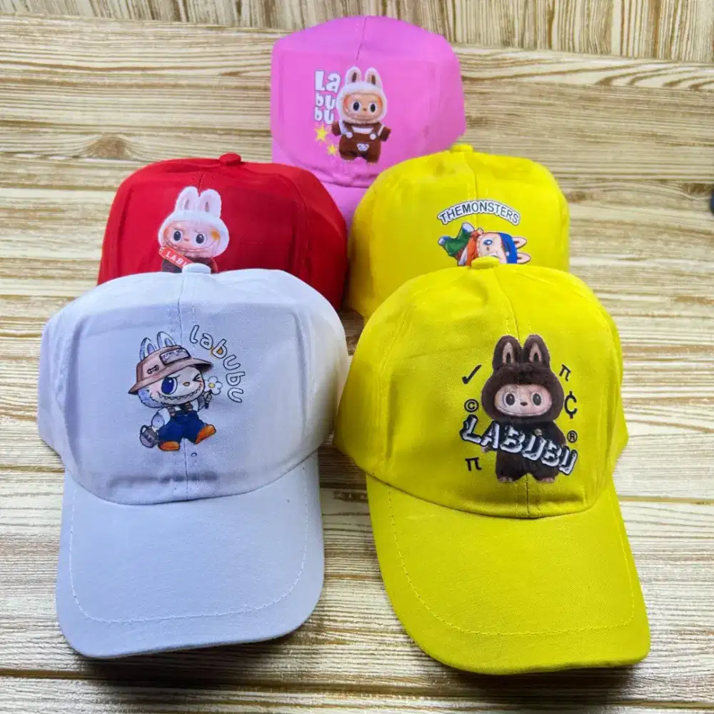 Topi Anak motif gambar Labubu , topi anak usia 2-5thn , unisex