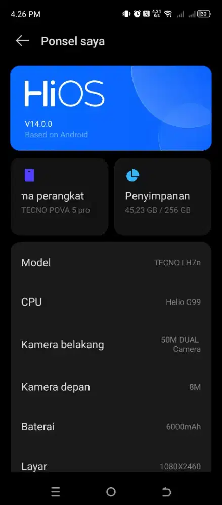 Tecno vopa 5 ram 8+8/256. Siap pakai.