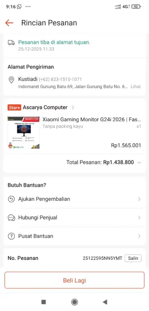 Monitor Xiaomi G24I no minus like new