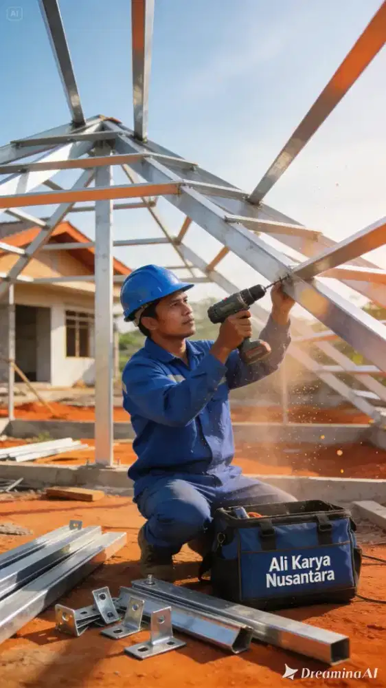 Tukang Spandek Baja Ringan Murah Bergansi