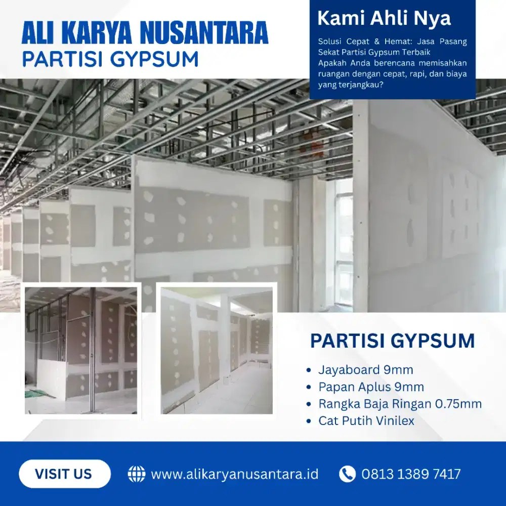 Jasa Pasang Partisi Gypsum Murah