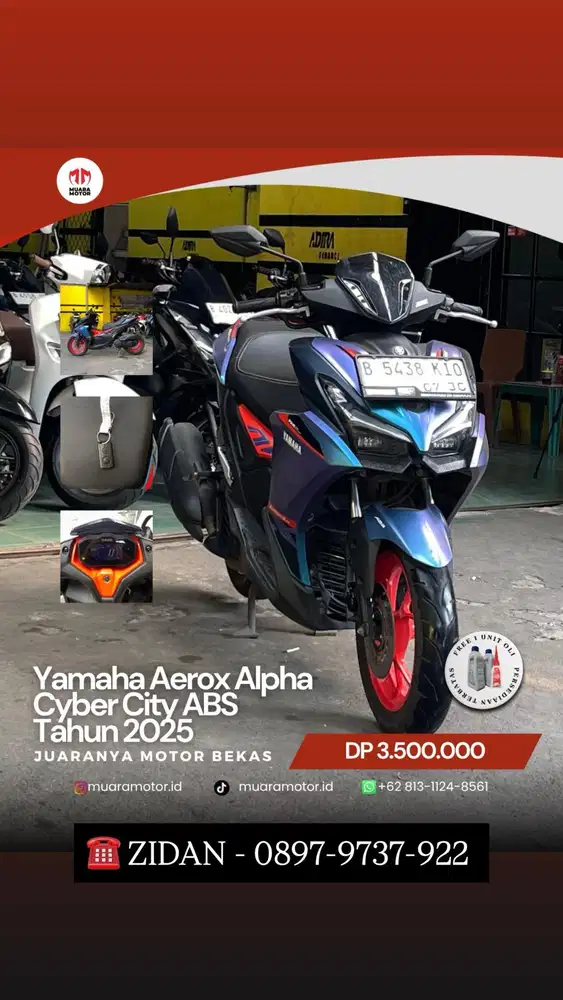 YAMAHA AEROX ALPHA CYBERCITY ABS 2025 SURAT2 KOMPLIT !!!