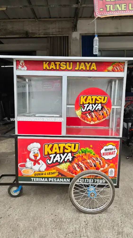 Gerobak roda jualan bisa costum