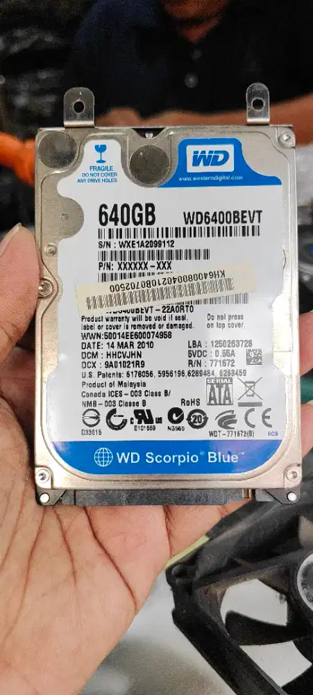 Hardisk laptop 640 GB Tebel