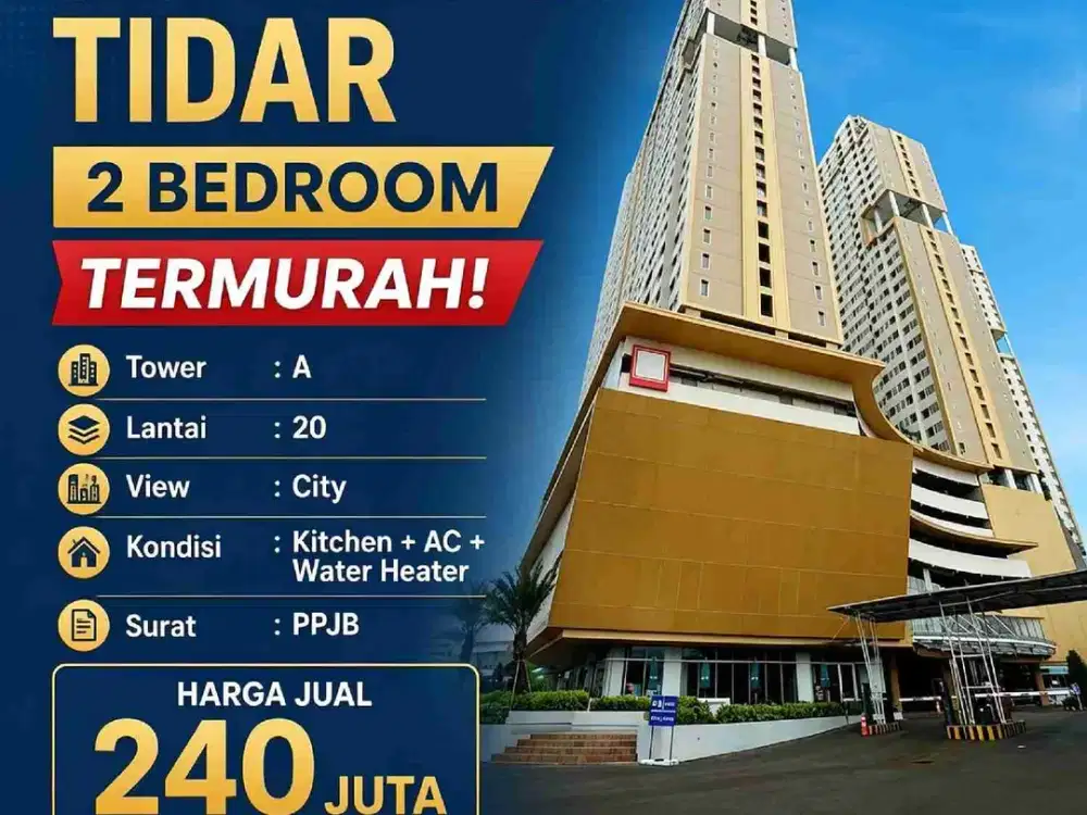 GUNAWANGSA TIDAR 2BR TERMURAH ‼️ Apartemen Lokasi Strategis Pusat Kota Surabaya
