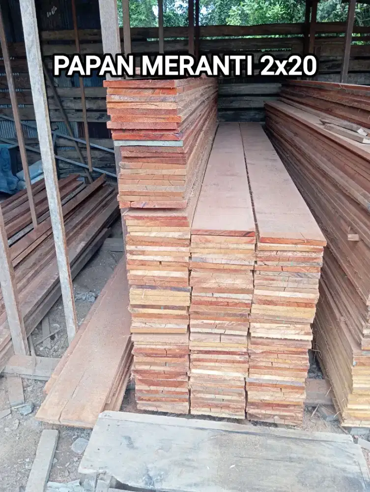 Papan kayu meranti 2x20