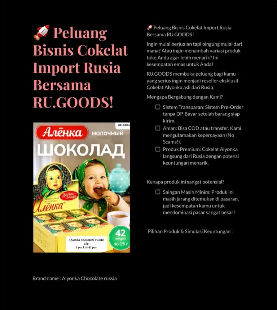 Open reseller coklat russia