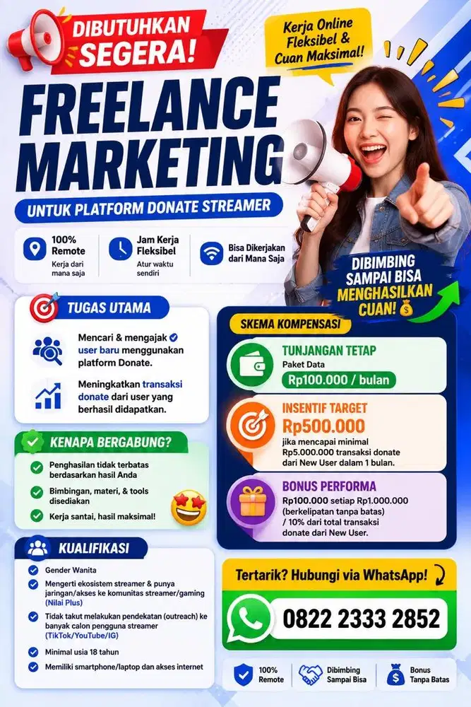 Kerja Online Fleksibel - Cari User Baru Platform Donate Streamer