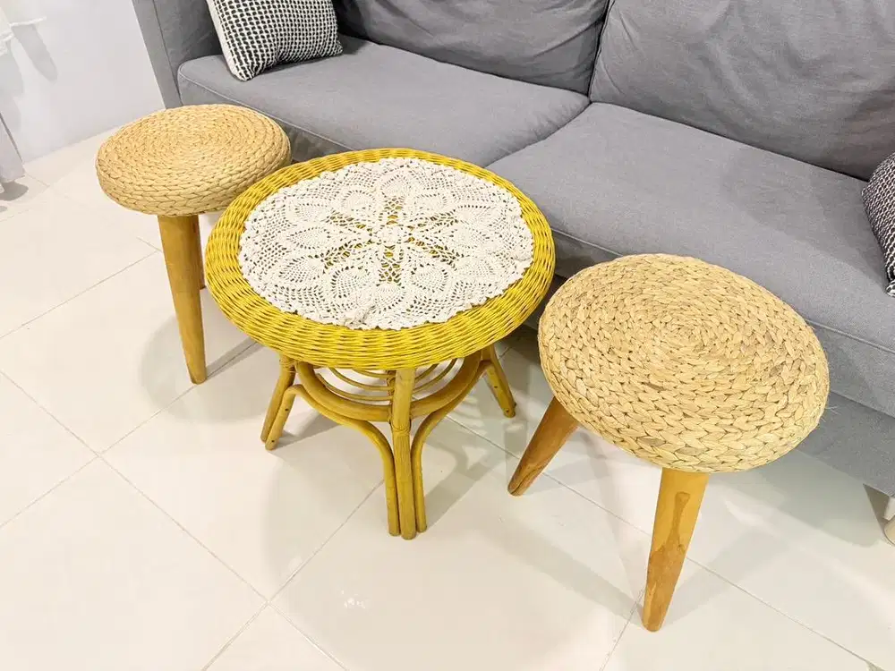 Meja kursi rotan