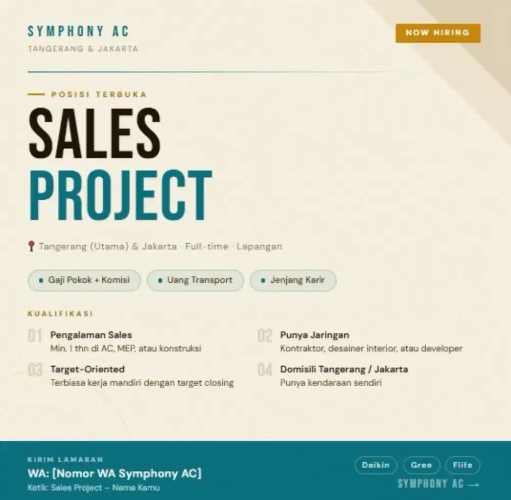 Lowongan Kerja Sales Project