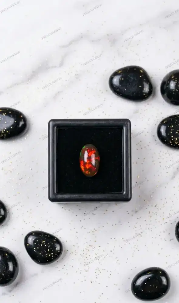 Kalimaya Black Opal Natural 1,5 Carat Loose Stone Play Colour