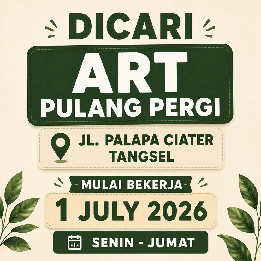 Dicari ART PP - Ciater, Tangsel