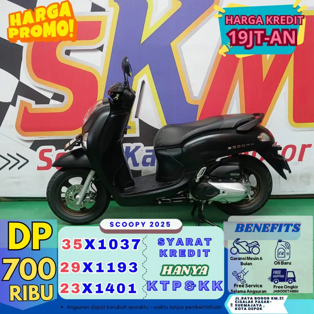 ( scoopy tahun 2025 dp:700 proses 1hari bawa pulang motor cash credit