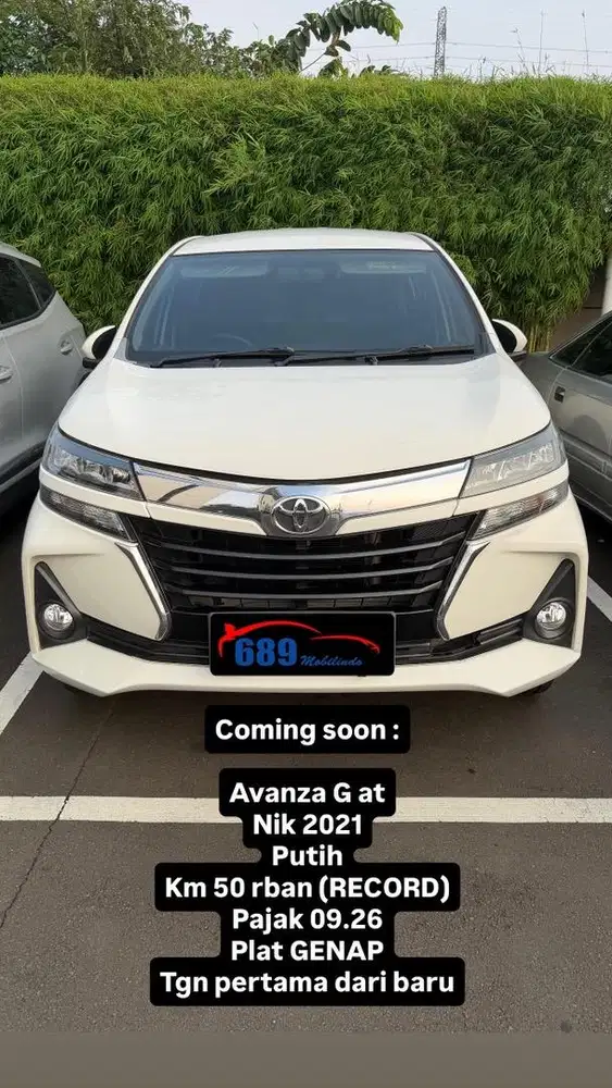 Avanza G at 2021 pakai 2022