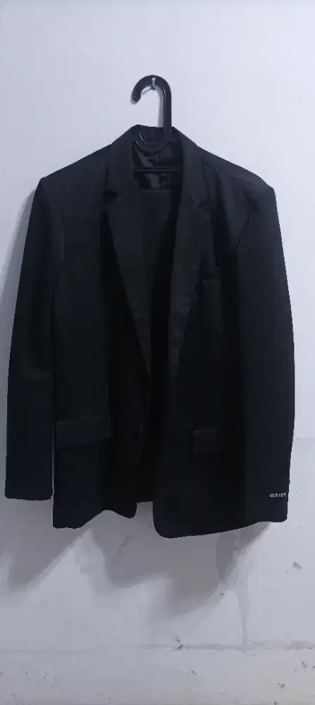 Jas hitam pria 1 setel