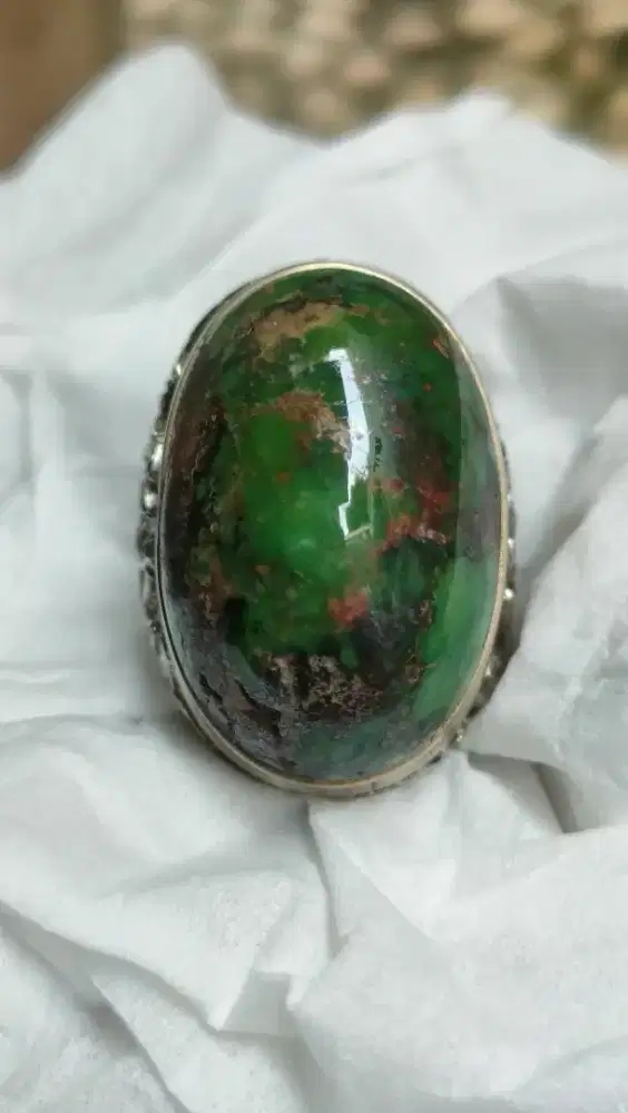 Batu natural pirus persia hijau mumbul Big size