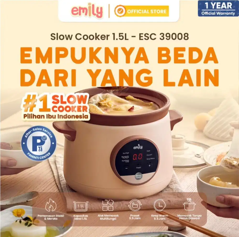NEW / BARANG BARU EMILY Slow Cooker MPASI Size 1,5L ESC 39008 (BARU)