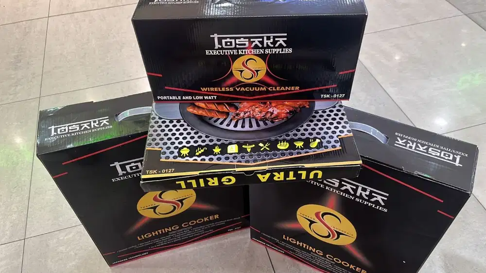 Kompor listrik , grill pan & vaccum tosaka