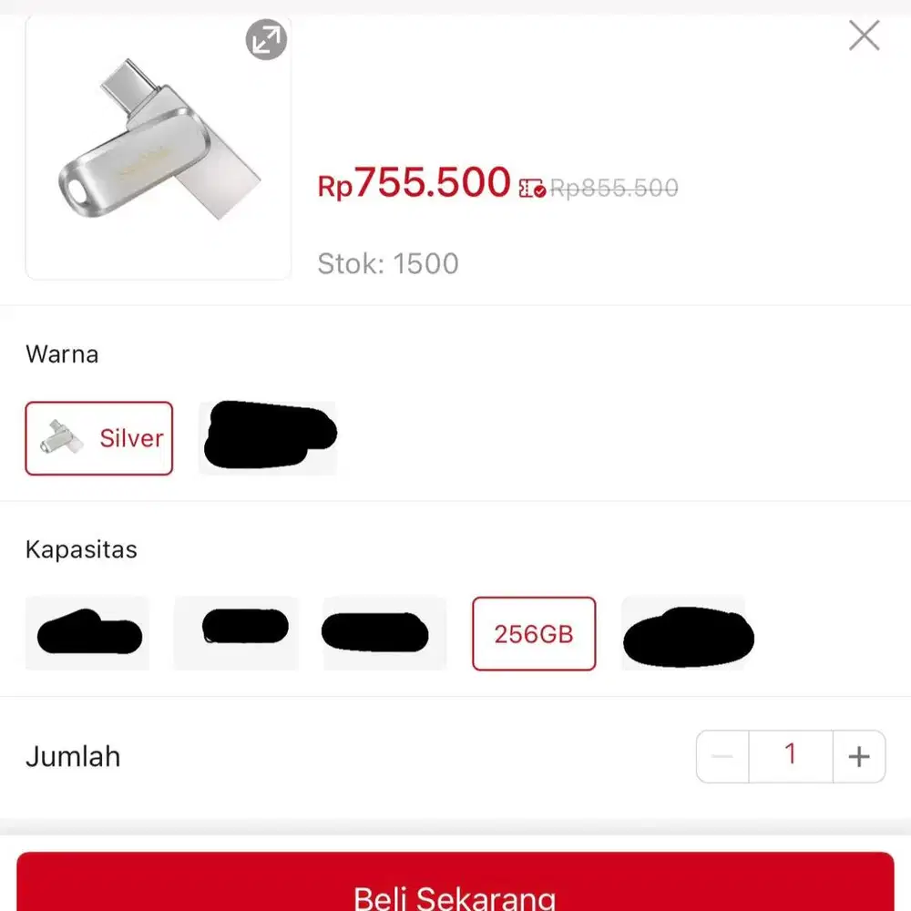 Flashdisk Sandisk Fast transfer dual drive 256gb