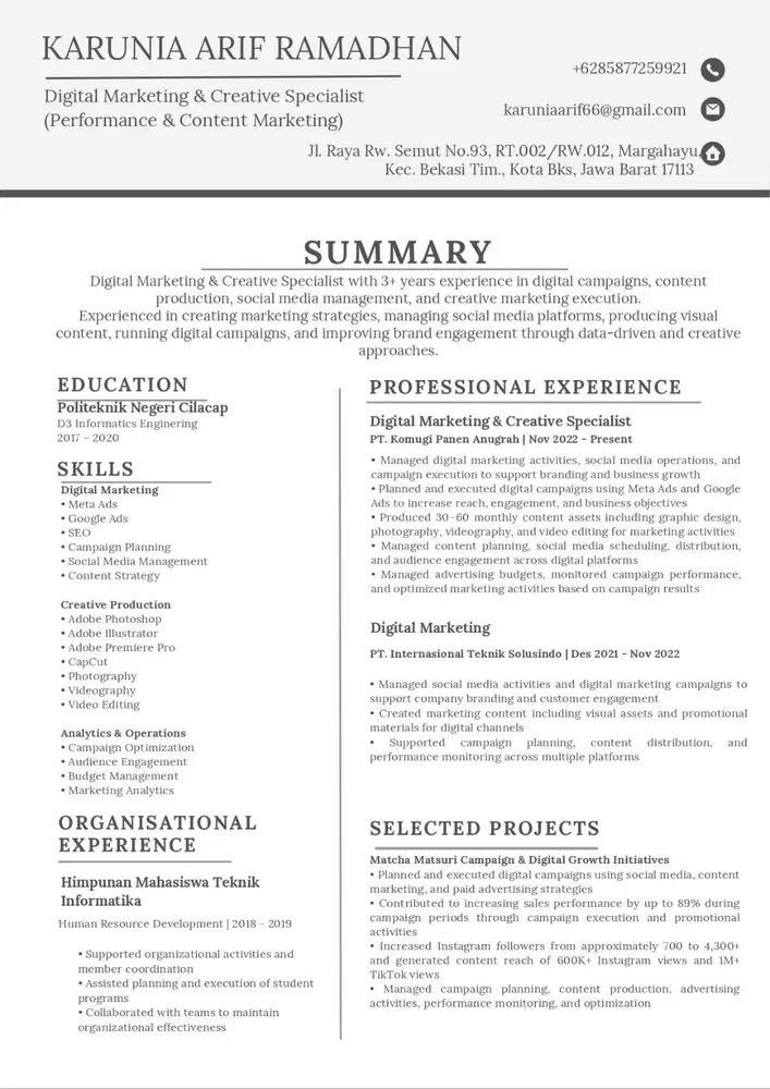 Jasa Digital Marketing Content Creator