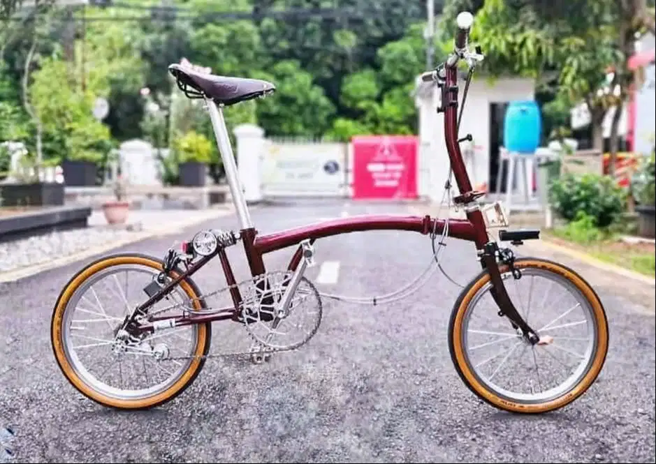 Sepeda lipat 3 sixty / 3sixty Warna Maroon (upgrade)