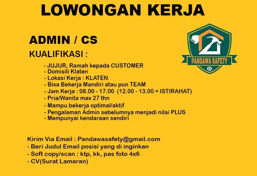 LOWONGAN KERJA ADMIN